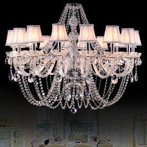 Swag Crystal Chandelier Lighting with Lampshade (WH-CY-84）