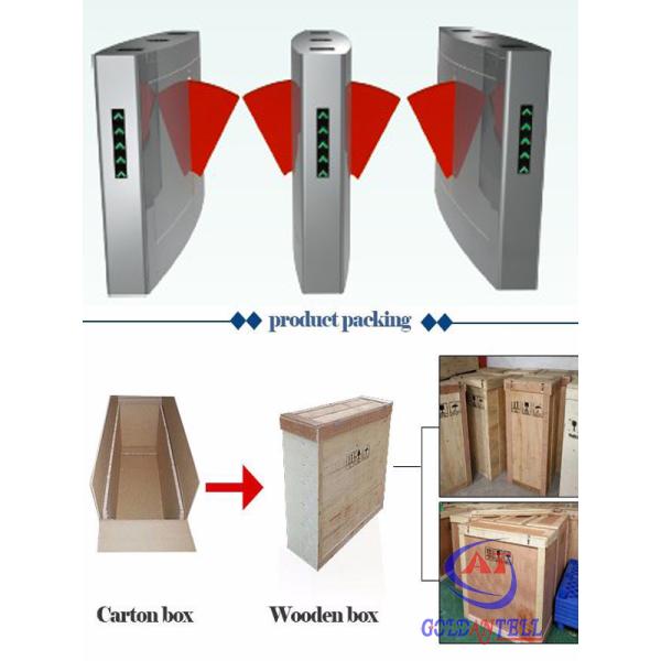 Access Control Flap Barrier Gate , retractable pedestrian barriers Infrared induction clamp
