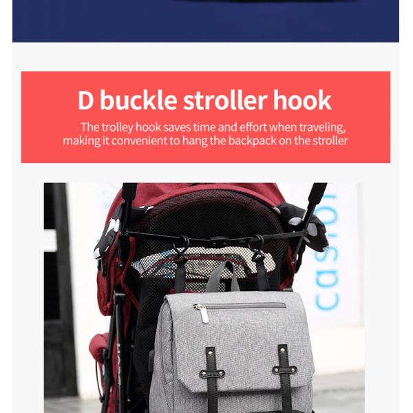 ISO9001 Fashion Mummy Maternity Nappy Diaper Bag Backpack With USB