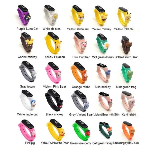 White Rectangle 18mm Waterproof Kids Watch OEM Water Proof Smart Digital