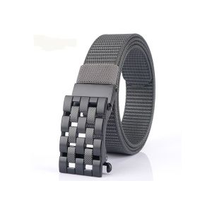 Prong Auto Buckle Mens Elastic Stretch Belts Brown Camel Grey