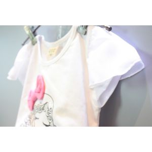 2016 Fashion Kid's Cartoon Pattern Summer Prince Style Top+Cute Pinky Shorts