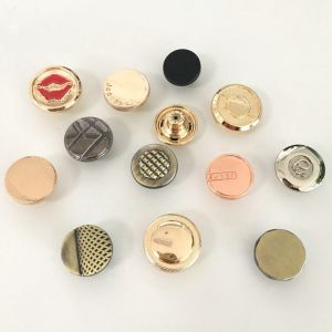 17MM 18MM 20MM high quality gold zamac jeans button with engraved custom brand