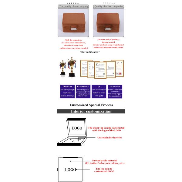 Handmade Custom Logo Velvet Jewelry Box for Travel Necklace and Ring Storage