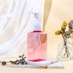 Square Plastic Custom Shampoo Bottles PET Material Transparent Cosmetic