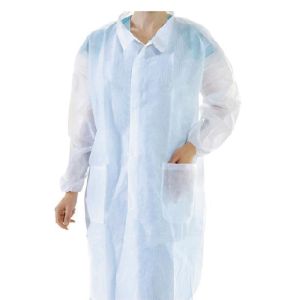 Fluid Resistant Smooth Soft 60GSM Disposable Lab Coats