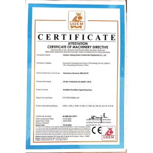 DEZHOU FEITENG ROAD CONSTRUCTION EQUIPMENT CO., LTD. Certifications