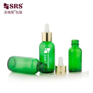 30ML 60ML Ready To Ship Empty Green Color Aluminum Shoulder Glass Bottles With