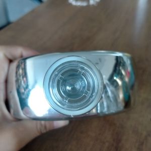 Clear Edge Electroplated Silver Sparkling Round Empty Champagne Glass Bottle