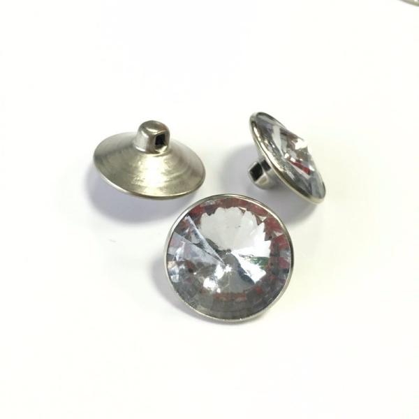 wholesale 40L 44L crystal rhinestone 25MM acrylic diamond button with metal back