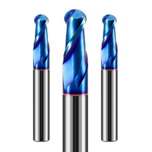 China 2 Flute Ball End Mill Blue Nano Coating CNC Tool on sale