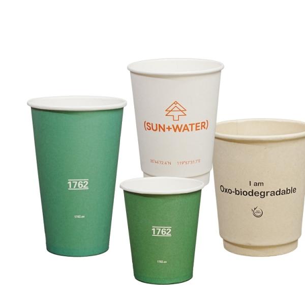Eco-friendly paper cup close-up
