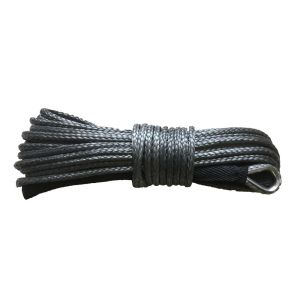 Quality 6mm*15m 1/4&quot; x 50ft BLACK Winch Line Synthetic UHMWPE Rope For UTV SUV ATV for sale