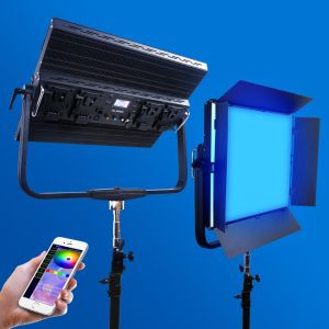 Full Color 2800k 9990k Rgb Led Studio Lights 500w Video Panel Light With Gel