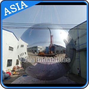 China Silver Customized 8m Advertising Inflatable Commercial Mirror Balloon on sale