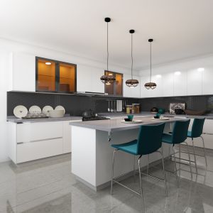 China Waterproof And Easy-Clean Modern Kitchen Cabinet With Luxury Island on sale