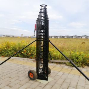 30M 11 Sections Freestanding Cell On Wheel Tower Winch Up