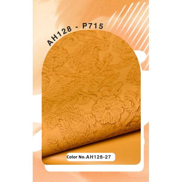 3D Retro Floral Embossed PVC Leather For Handbag Packaging Box Decorative Fabric Placemat Faux Leather