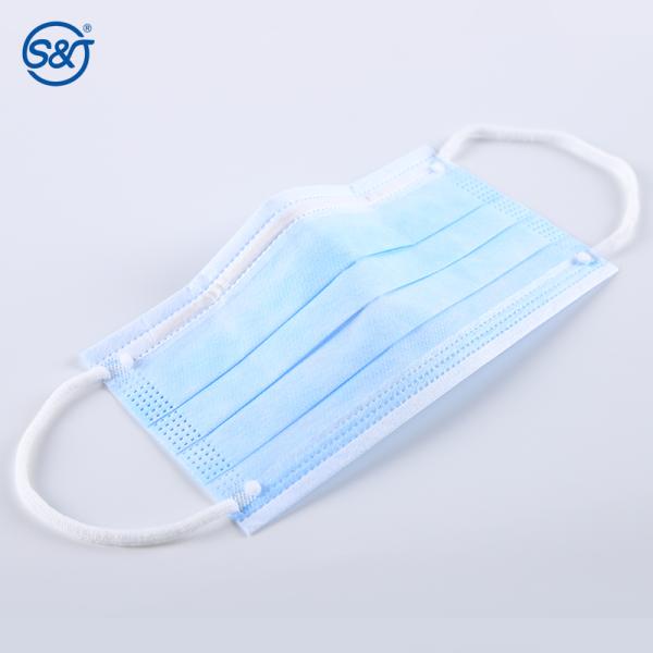SJ OEM Wholesale Blue surgical mask supplier 3 layers disposable cotton earloop face mask medical