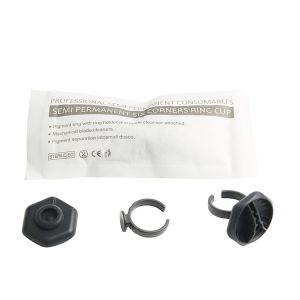 Black Hexagon Permanent Makeup Disposable Ring Cup Silicone Materials