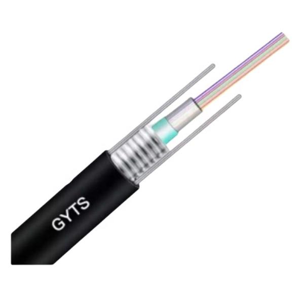 Buy GYTS Armored Underground Pipeline Fiber Optic Cable with FRP Reinforcer G657A/G652D at wholesale prices