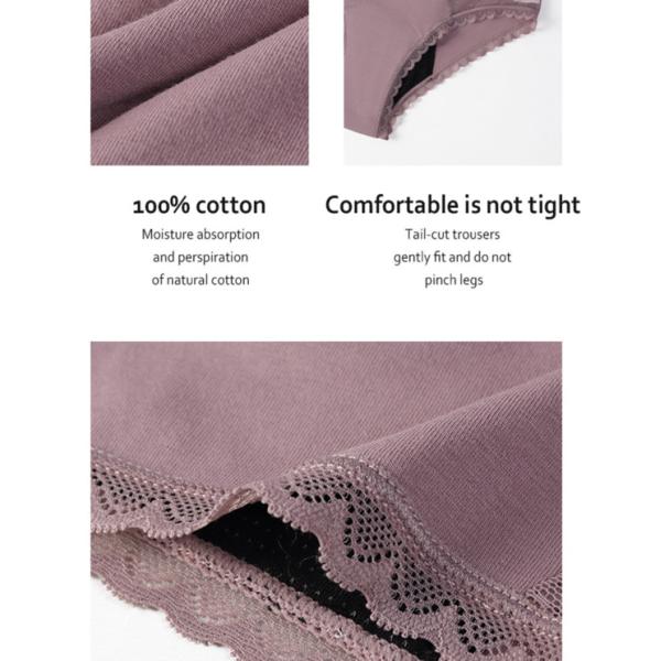 Women'S Postpartum Leak Free Period Panties Underwear Plus Size 4 Layers Mid Waist