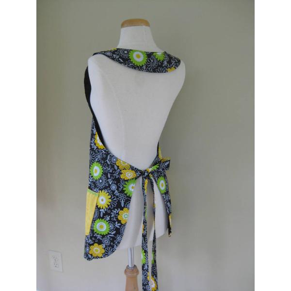 Ladies Apron, Floral Apron, Kitchen Apron, Full Cooking Apron, Gift For Women, Yellow Apron, cooking Apron, Adult Aprons