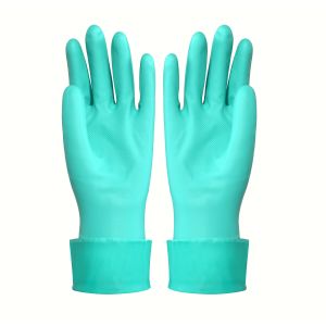 Reusable Industrial Unlined Nitrile Rubber Gloves Chenical Resistant Cut