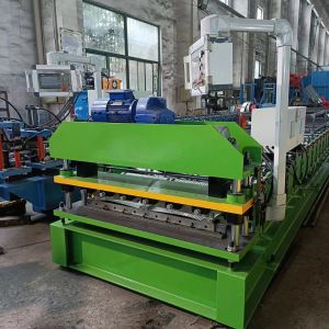 China Chile 26gauge 29gauge Painted Steel Zinc-Alum 5v Crimp Residential Metal Roofing Panels Roll Forming Machine on sale