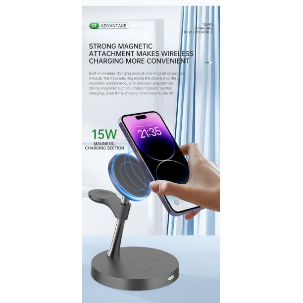 Wireless Charging Station With Night Light Over Current Protection CE/FCC/RoHS Certified