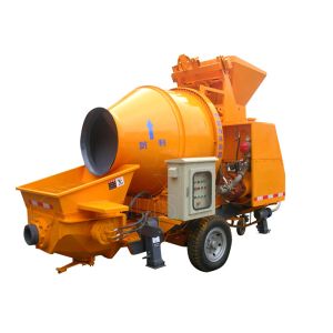 Forced Electric Engine Mobile Concrete Mixer With Pump For Housing Construction