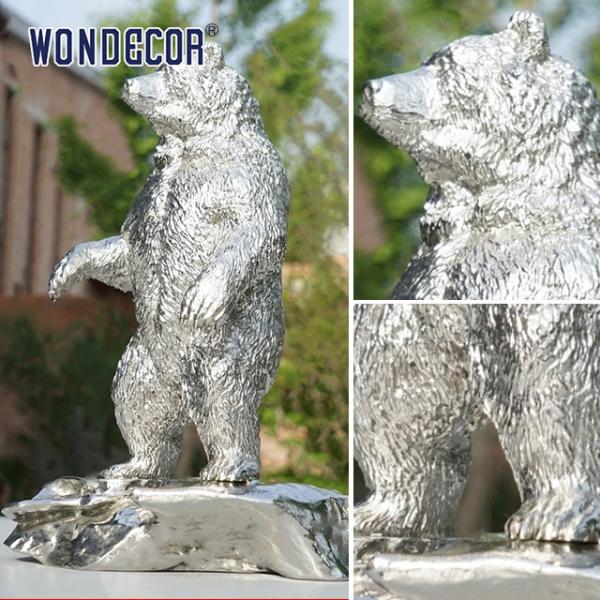 Customized Casting Stainless Steel Sculpture Metal Art Standing Bear