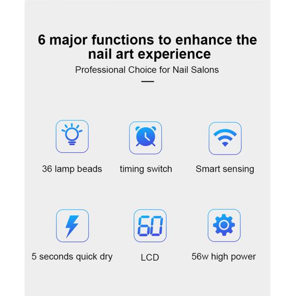 Wattage 56W/28W UV Lamp for Professional Red Light Nail Salon LED Nail Equipment