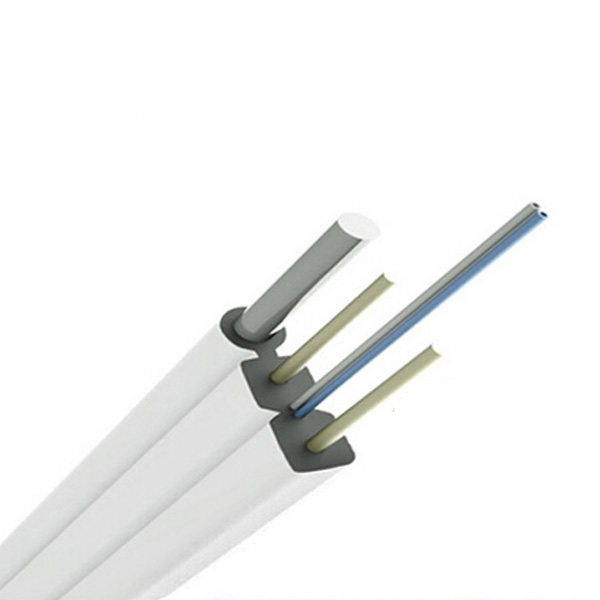 Outdoor White Fiber Cable Assembly With Strength Members And Messenger