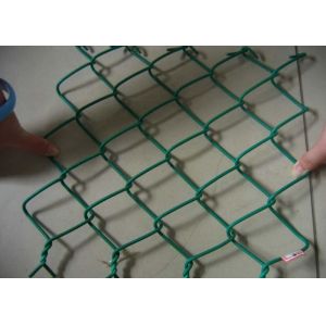 Green Galvanized Steel Wire Chain Link Fence 4.5mm Plain Woven For Protection