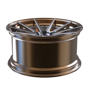 Bronze Polished Lip 2 Piece Forged Wheels Brushed Gun Metal Spokes Discs For