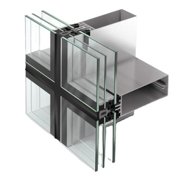 6060 T4 Solid Oxidation Thermal Break Ventilation Aluminum Curtain Wall Profile
