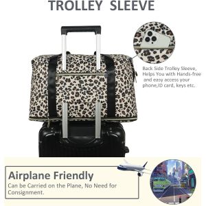 Leopard Expandable Large Weekender Overnight Waterproof Carry on Shoulder Tote