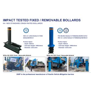 Crash Rated Q345 Heavy Duty Safety Bollard Electric Security Bollards