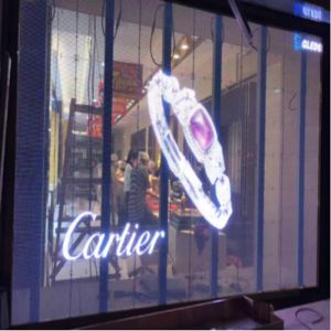 Outdoor Strip Transparent Glass LED Screen 4416pixel/Sqm