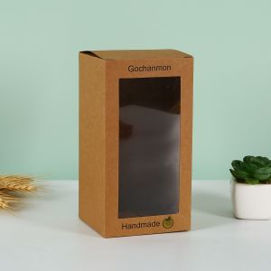 Custom Kraft Paper Folding Packaging Box With Window Square Printed Box For Tea