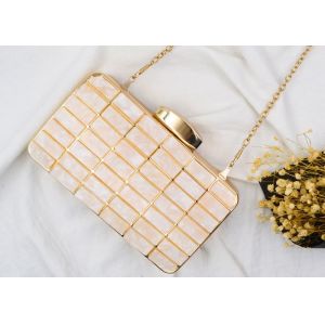 American Style Metal Evening Clutch Bags Fashion Anniversary With Masonry Plaid