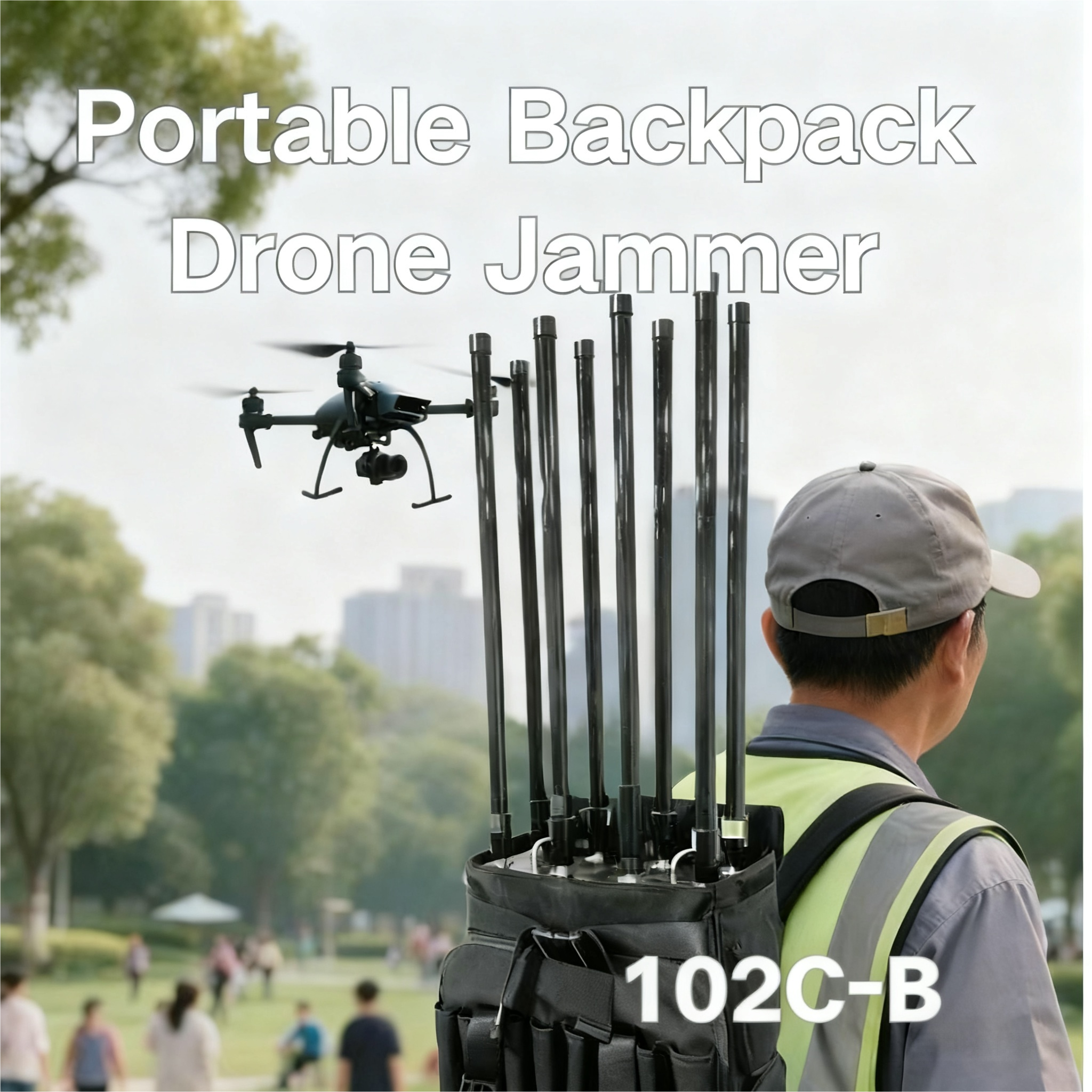 Quality 480W Anti Drone System 8 Band Portable Drone Jammer System for sale
