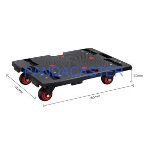 Black 150KG Hand Platform Truck 600*405mm Plastic Platform Dolly With 4 Casters