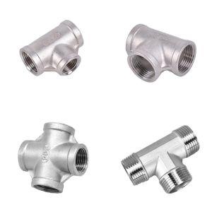 Stainless Steel T-Shaped Pipe Fitting with 3/4" NPT Female Thread and Equal Head
