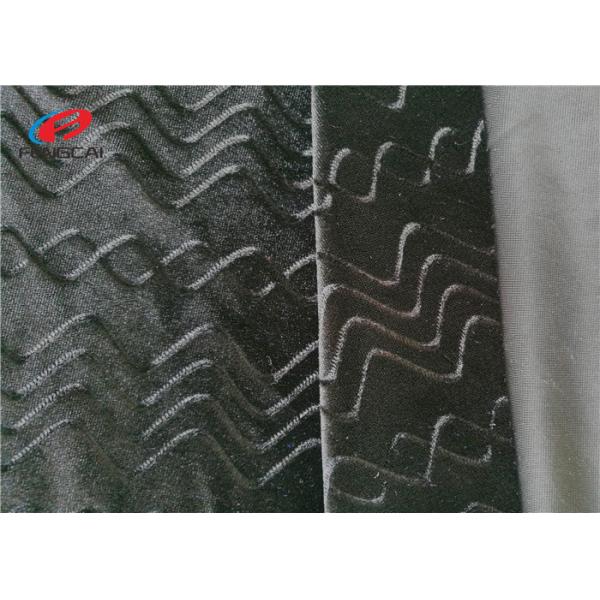 Buy Black Color 95% Polyester 5% Spandex Fabric Burnout Velvet Fabric at wholesale prices