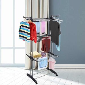 Shoe Cabinet Floor Furniture Foldable Clothes Drying Rack Multifunctional