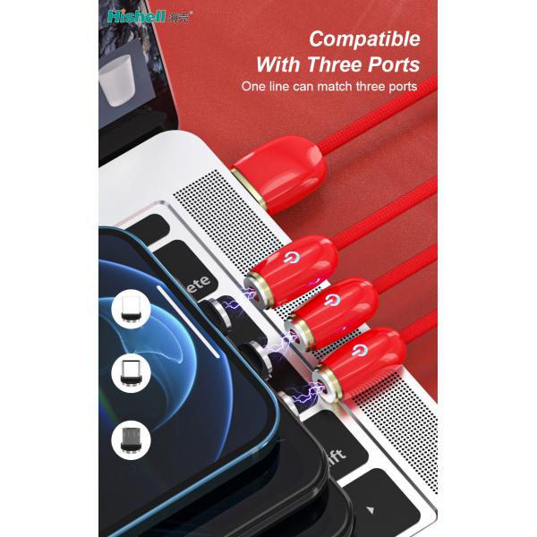 Liquid Silicone Magnetic Charging Cable 3A USB Micro Connector