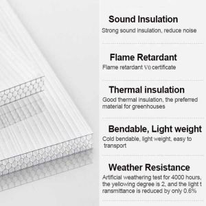 Polycarbonate Clear Plastic Roofing Sheet Customized Pool Cover Greenhouse PC