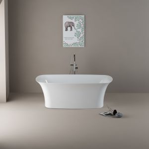 China Glossy White Free Standing Bathtub Bathroom Remodeling Center Drain Placement on sale
